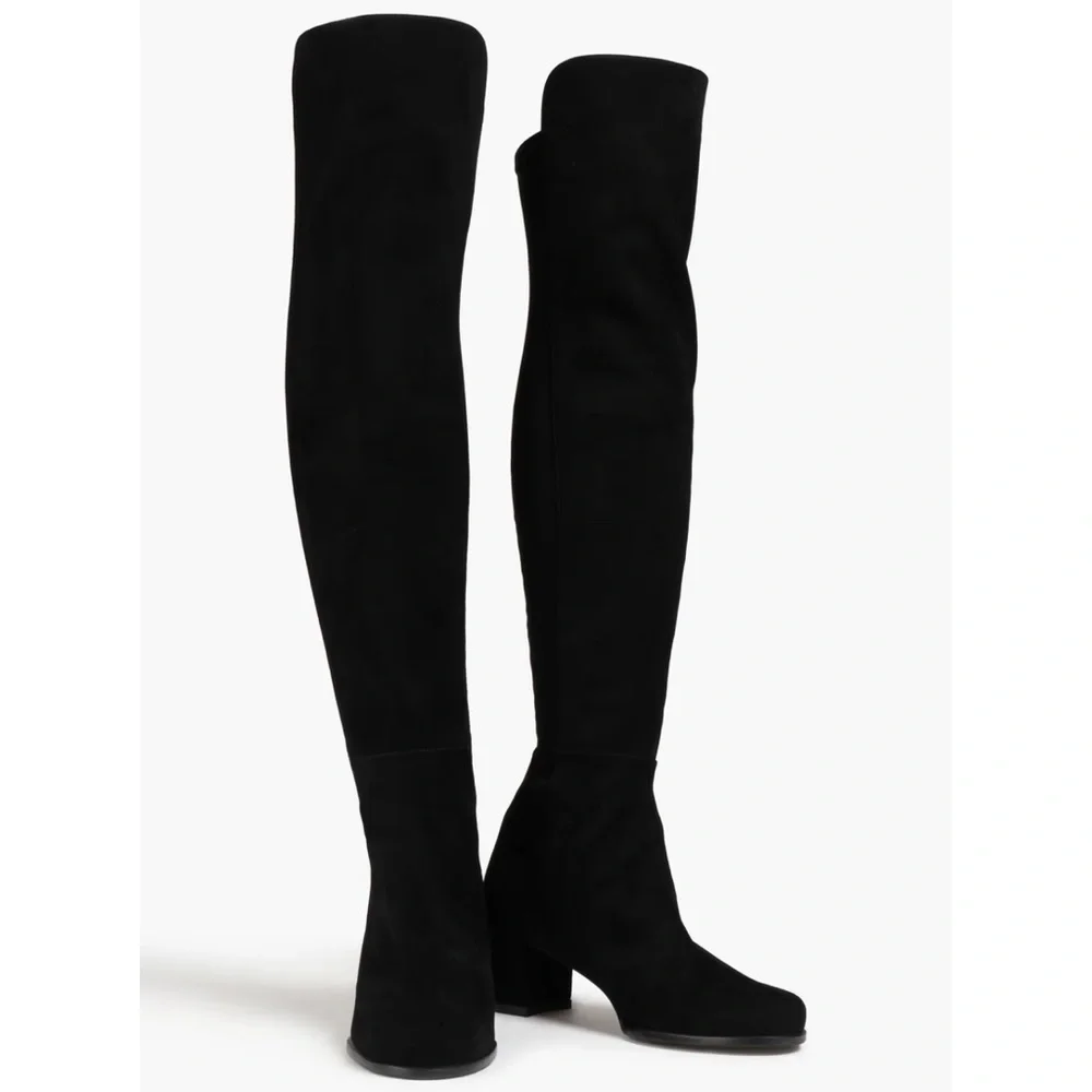 STUART WEITZMAN Women’s City microstretch and suede over-the-knee boots Black 4M